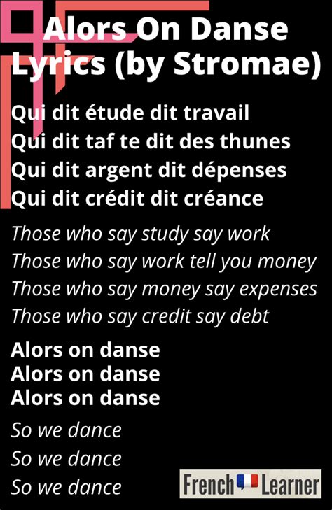 alors on danse lyrics french and english|alors on danse lyrics french.